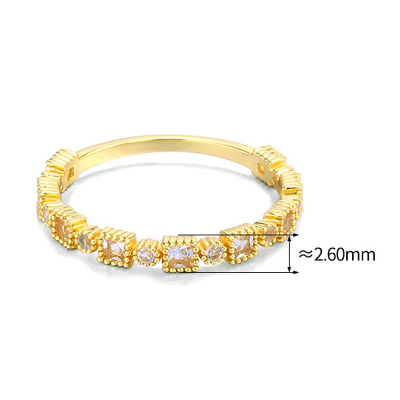 Anillo de boda de oro amarillo Au 375/585/750 con moissanita cuadrada, forma vintage