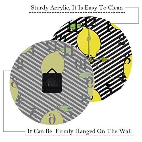 Horloge murale quartz Lemons haut de gamme aux lignes blanches - 4