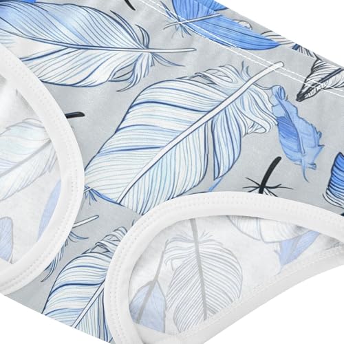 Bright Girls Underwear Toddler 2t Cotton Girl Panties Cute Delicate Feathers Blue White Briefs Undies Kids4