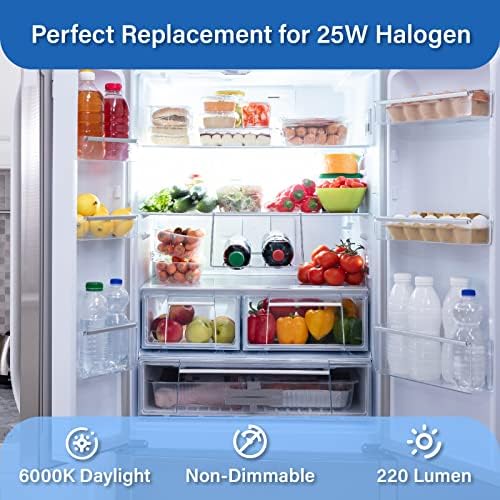 DoRight E14 SES LED Bulb Cold White 6000K 2.5W Fridge Bulbs 25W Mini Halogen Lamp Replacement Energy No-Dimmable AC 200-240V for Night Light Range Hood (3-Pack)