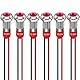 GUUZI 8 mm LED Anzeigeleuchte 12-24V Wasserdichte Signalleuchte Metallplatte LED Anzeige Signalleuchte Plattenmontage Flachkopf mit Drähten Silbergehäuse (Rot, 6 Stück)