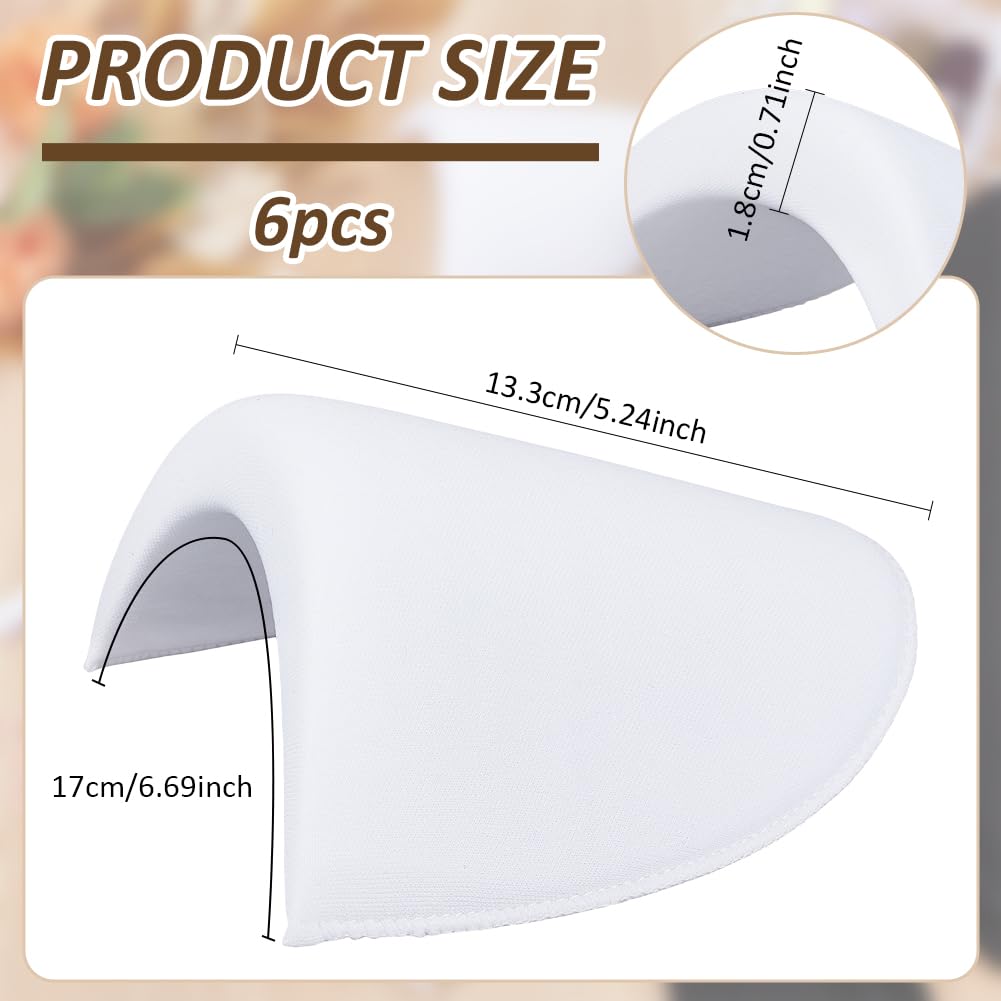 BENECREAT 3 Pairs White Shoulder Pads for Sloping Shoulders, Semi-Circular Breathable Sponge Shoulder Pad for Sewing, Blazer Suit T-Shirt Clothing Supplies Sewing Accessories, 18mm Thickening Foam