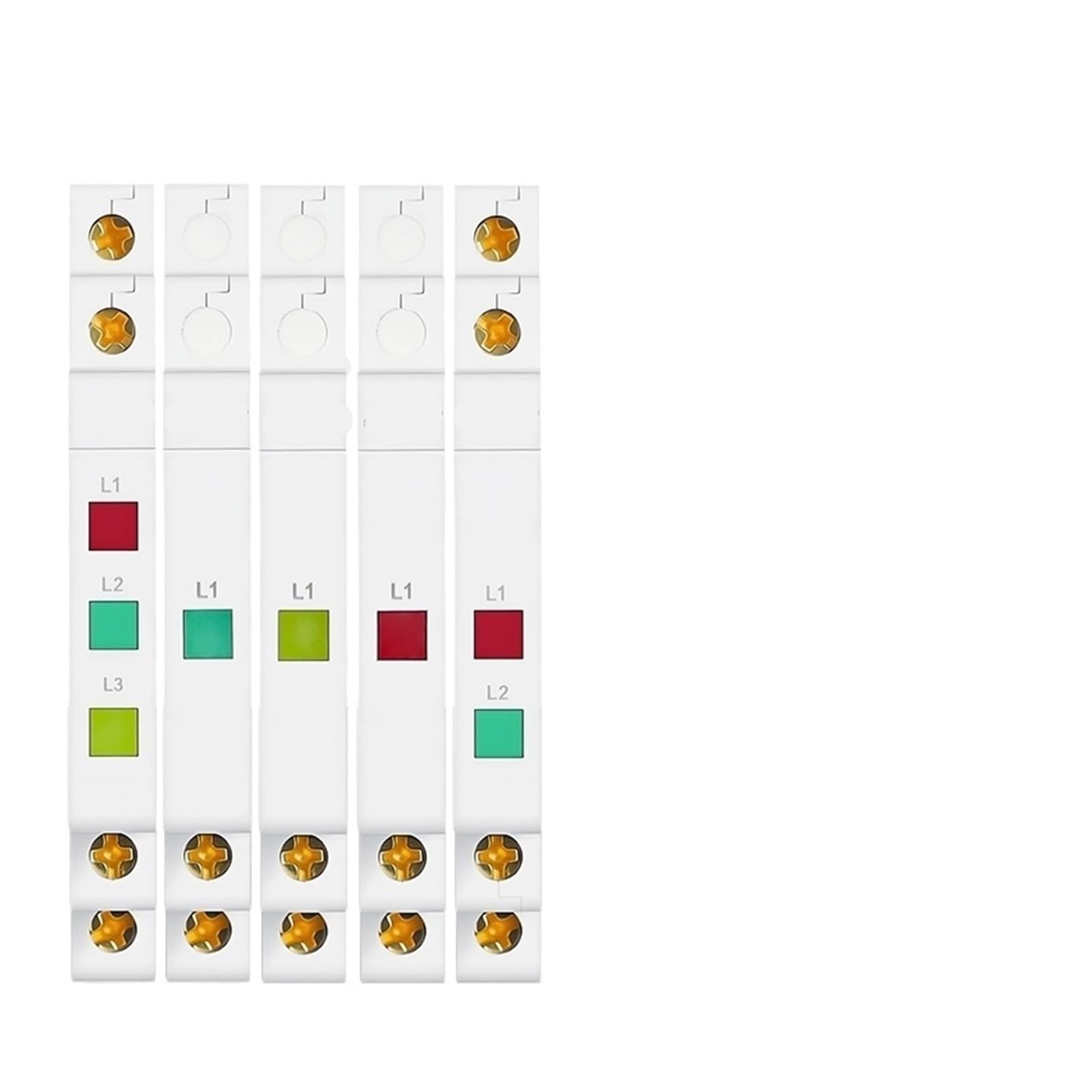 Din Rail Indicator Light 230V LED Signal Lamp Dual Lights Modular(Yellow)
