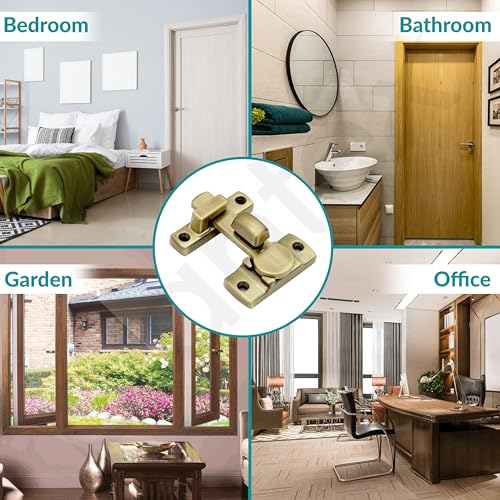 Image of Plantex Door Latch Lock /Door Latch for Bathroom /Bedroom /Balcony /Flip Latch Lock for Door /Chitkani /Baby Latch for Bathroom /Door Stopper - Pack of 2 (Brass Antique)