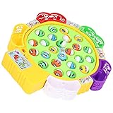 Segrehy Fishing Game Play Set 24 Fish 5 Poles Rotating Fishing Game Board With Music Function Educational Toy For Kids Toddlers Group Activities ABS Material - Image 5