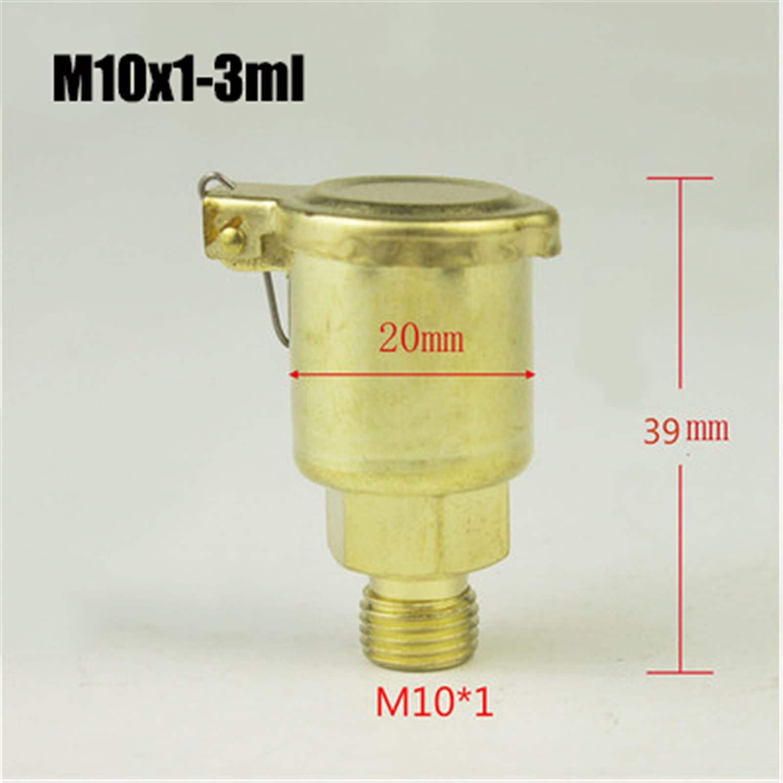 2PCS Außengewinde Messing Federkappe Typ Schmierbecher, Öler Öl Fettbecher for Werkzeugmaschine M6 M8 M10 M14 Metrisch DOLUNTO (Farbe : NO8)