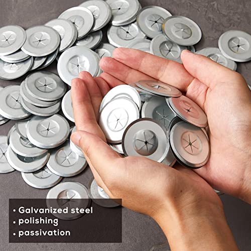 1.5 Inch Perforated Insulation Pins Self Locking Washers Flat Washer Round Galvanized Steel Plaster Washers For Wall And Ceiling (500 Pieces) #TOP2