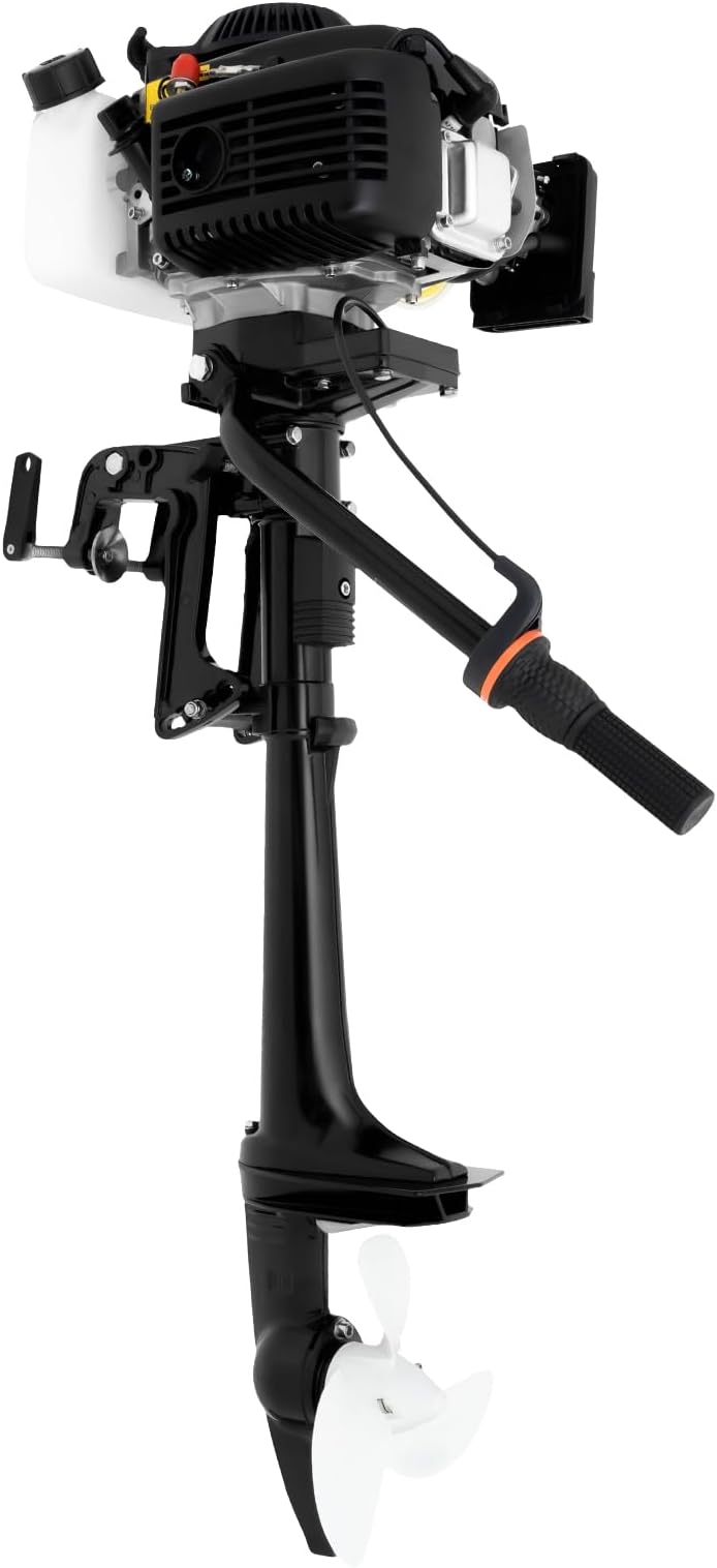 Anqidi 4/6.5/7HP 2/4 Stroke Heavy Duty Outboard Motor Boat Engine w/Water Air Cooling System for Small Fishing Boat Version (4HP 4Stocke Water Cooling)