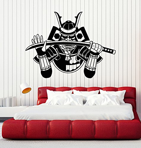 Vinyl Wall Decal Samurai Japanese Warrior Katana Armor Stickers Mural Large Decor (Ig4949) Black #TOP14