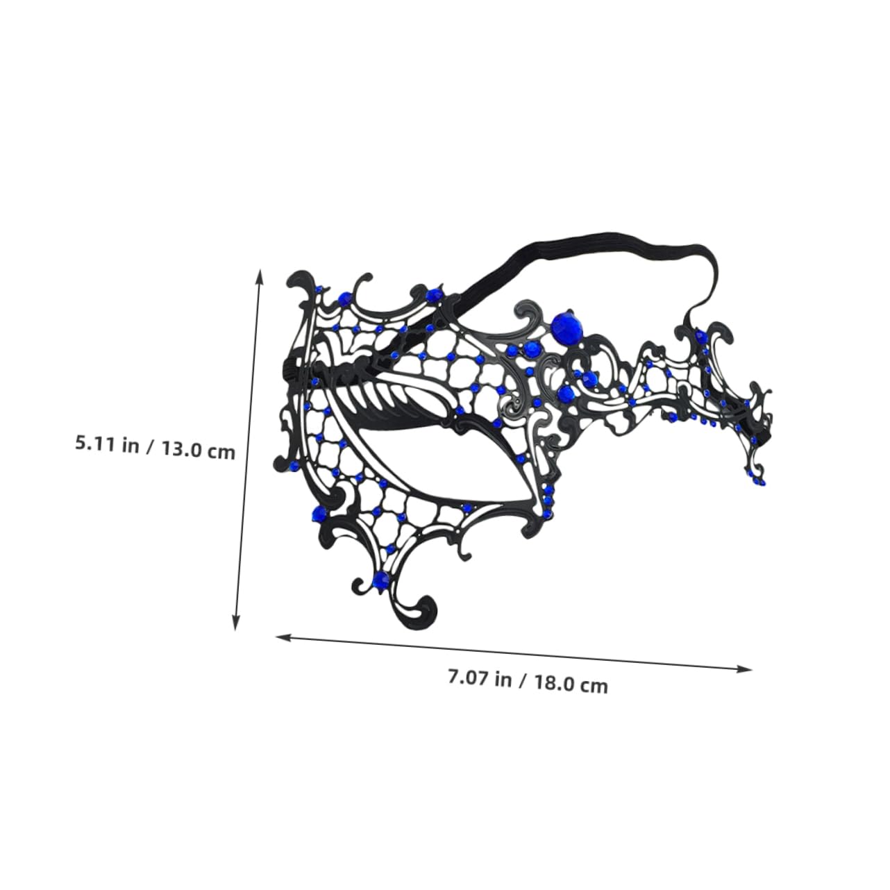 WOFASHPURET 2pcs Hollow Metal Halloween Mask Elegant Masquerade Mask for Women for Carnival Cosplay Parties Special Occasions Rhinestones