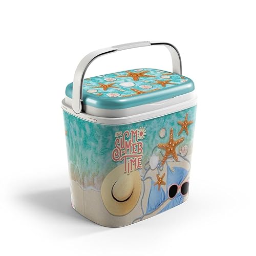 URBNLIVING 27L Large Portable Insulated Outdoor Camping Travel Cooler Box With Handle Perfect for Camping and Travel, Keeping Your Drinks Cold and Refreshing