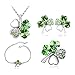 SwirlColor Damen Schmuck Kristall 4 Blättriges Kleeblatt Kette Vier Armband Glücksklee Brosche Neuheit Shamrock Ohrringe, Shamrock Schmuck Set für Mutter Tochter Freundin Frau 4pcs/Satz ck Brosche günstig Kaufen-SwirlColor Damen Schmuck Kristall 4 Blättriges Kleeblatt Kette Vier Armband Glücksklee Brosche Neuheit Shamrock Ohrringe, Shamrock Schmuck Set für Mutter Tochter Freundin Frau 4pcs/Satz