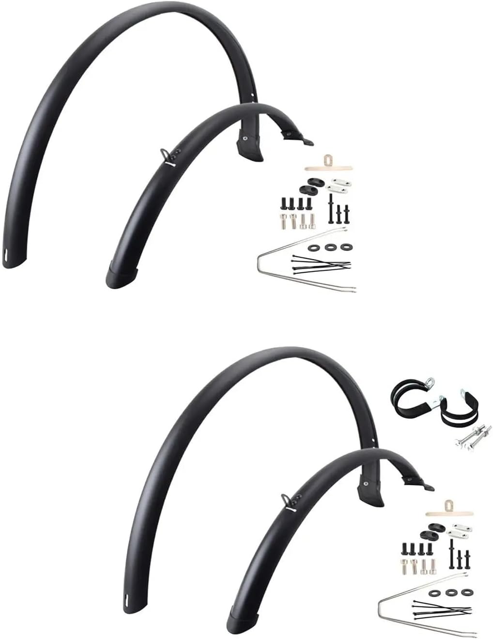 Bike Fender 2X Road Bike Fenders Full Cover Mountain Bike Mud Guards Front Rear Mudguards for Bicycle Rain Mountain Road Bike 700C(Without 2 Rings)