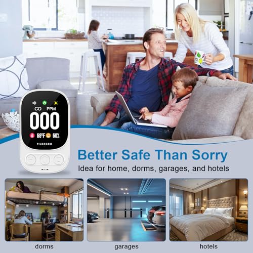 Pildegro Detector de Monóxido de Carbono 3 Em 1 Plug-In, Monitor Profissional de Co Em Tempo Real de