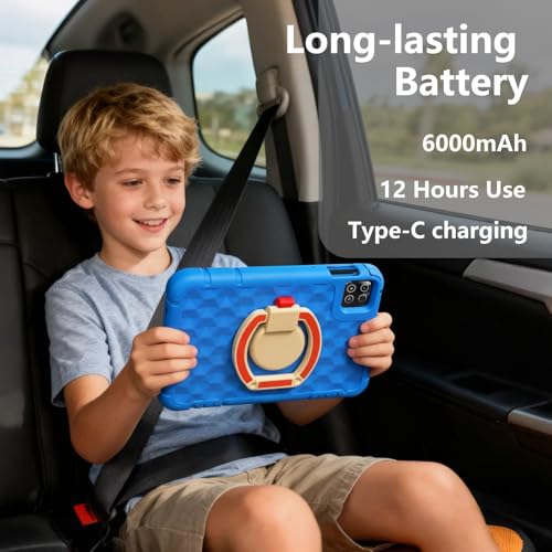 Image of ITDULCET Kids Tablet, 10 inch Android 15 Tablet for Kids, 20GB RAM 128GB ROM Octa-Core 6000mAh Battery Childs Tablets with Shockproof Case, Bluetooth, WiFi, Parental Control, Dual Camera, GPS