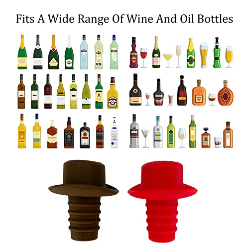 Wine Stoppers For Wine Bottles Silicone Reusable Wine Stopper Wine Outlet Cap Bottle Cover Beverage Bottle Sealer Corks Cute Wine Accessories Fun Kitchen Gadgets For Keep The Wine Fresh Set Of 2 #TOP5