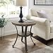 Powell Pewter Metal and Rustic Wood Side Table Franklin Dining