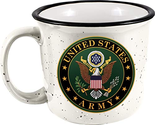 Spoontiques Ceramic Camper Mug, 14oz - Microwave & Dishwasher Safe, for Cold & Hot Beverages - Army by Spoontiques - Used condition - US$10.66