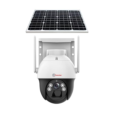 Trueview 4G Sim 4Mp Solar Powered CCTV Security Camera with Solar Panel | Surveillance for Agriculture | Remote Area | Construction Site | Garden (4MP Solar Mini PTZ)