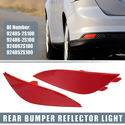 Image of Rear Bumper Reflector Light 92405-2S100 for Hyundai Tucson 2010-2015 Left Right Side Red 1 Pair