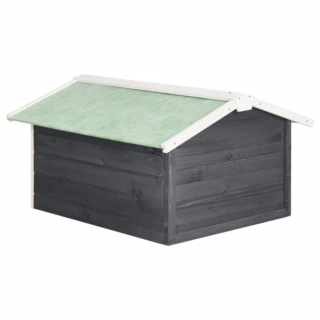 Robot cortacésped garaje de madera maciza de abeto 72 x 87 x 50 cm gris blanco funda impermeable para robot cortacésped y estación de carga en el jardín exterior