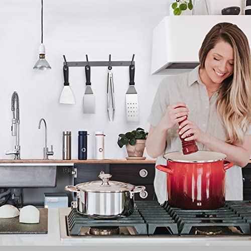 Scunda Coat Rack Wall Mount With 4 Hooks, Stainless Steel Coat Hooks, Heavy Duty Wall Hooks For Hanging, 2-Pack Wall Mount Coat Hanger For Bathroom, Mudroom, Kitchen, Entrayway(Matte Black, 17 Inch) #TOP3