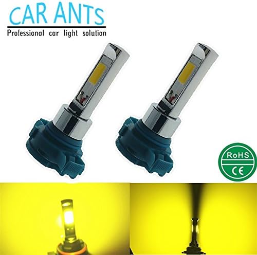 Car Ants Auto Parts 12/24V Extremely Super Bright COB Chips PSY24W, LED Turn signal streering Light Bulbs, Plug-n-Play Golden Yellow Color(PSY24W)(pack of 2)