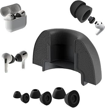 AirFoams Pro Ultimate V20.0 Memory Foam Lifetime Replacement Ear Tips for AirPods Pro 3 Anti Slip, All Day Comfort, Stays Secure in Ear, Better Sound, Noise Cancelling 3 Pairs Included - S/M/L