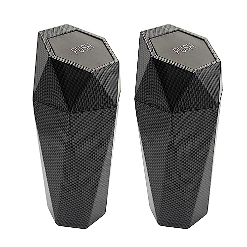 Image of Car Trash Can with Lid, Small Leakproof Portable Auto Garbage Can, Mini Diamond Design Trash Dustbin, Waterproof Vehicle Rubbish Bins for Automotive, Office, Kitchen, Home, Bedroom (2)