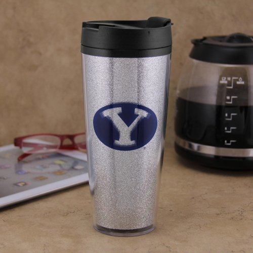 NORTHWEST The Company NCAA BYU Cougars Glitter Travel Tumbler, 20-Ounce