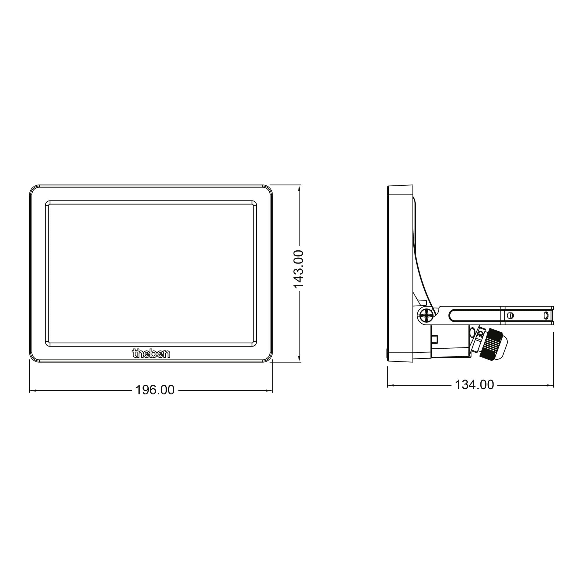 Theben 1020676 theLeda B50 Dual WH foco LED 50 W mural exterior IP65 | 3000 K cálido/4000 K neutro conmutable, 6900 lm, DarkSky, lente transparente, 90° arriba/70° abajo, sensor opcional, blanco