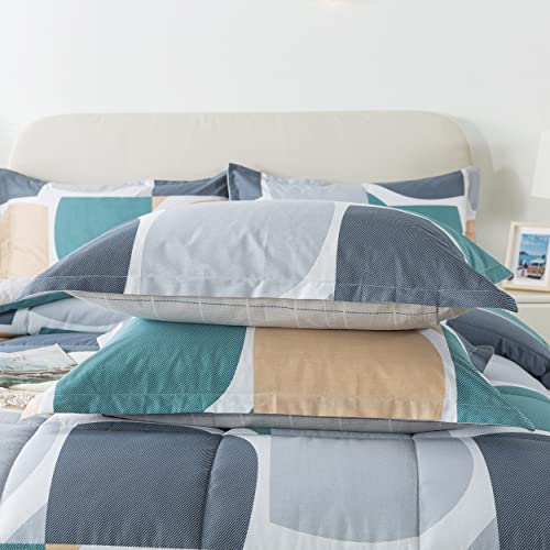 Lemfux Multi Color Checkered Pillow Cases Queen Size Set Of 2, Contrast Color Geometric Pattern Pillowcases, Ultra Cozy Decorative Pillow Shams, Modern Style, 100% Cotton, 20"X30" #TOP2