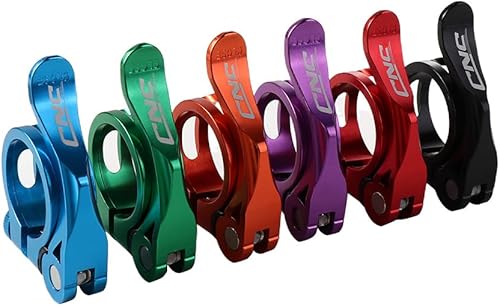 Miniatura 7 de Abrazadera de poste de asiento de bicicleta, abrazadera de tija de sillín de bicicleta de montaña ajustable de aleación de aluminio de liberación