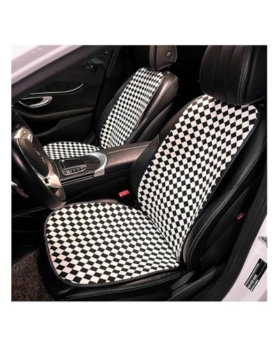 Coussin de siège de voiture universel quatre saisons chaud en peluche noir blanc Ins - 6