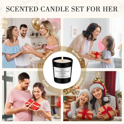 12 Pack Scented Candles Gifts Set for Women and Men, Candles for Home Scented, Natural Soy Wax 180H Long Burning, Aromatherapy Candle Bulk Gift Set for Women Christmas Birthday Thanksgiving Mother
