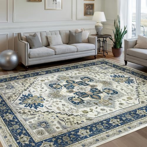 Machine Washable Area Rug 8x10 - Large for Living Room