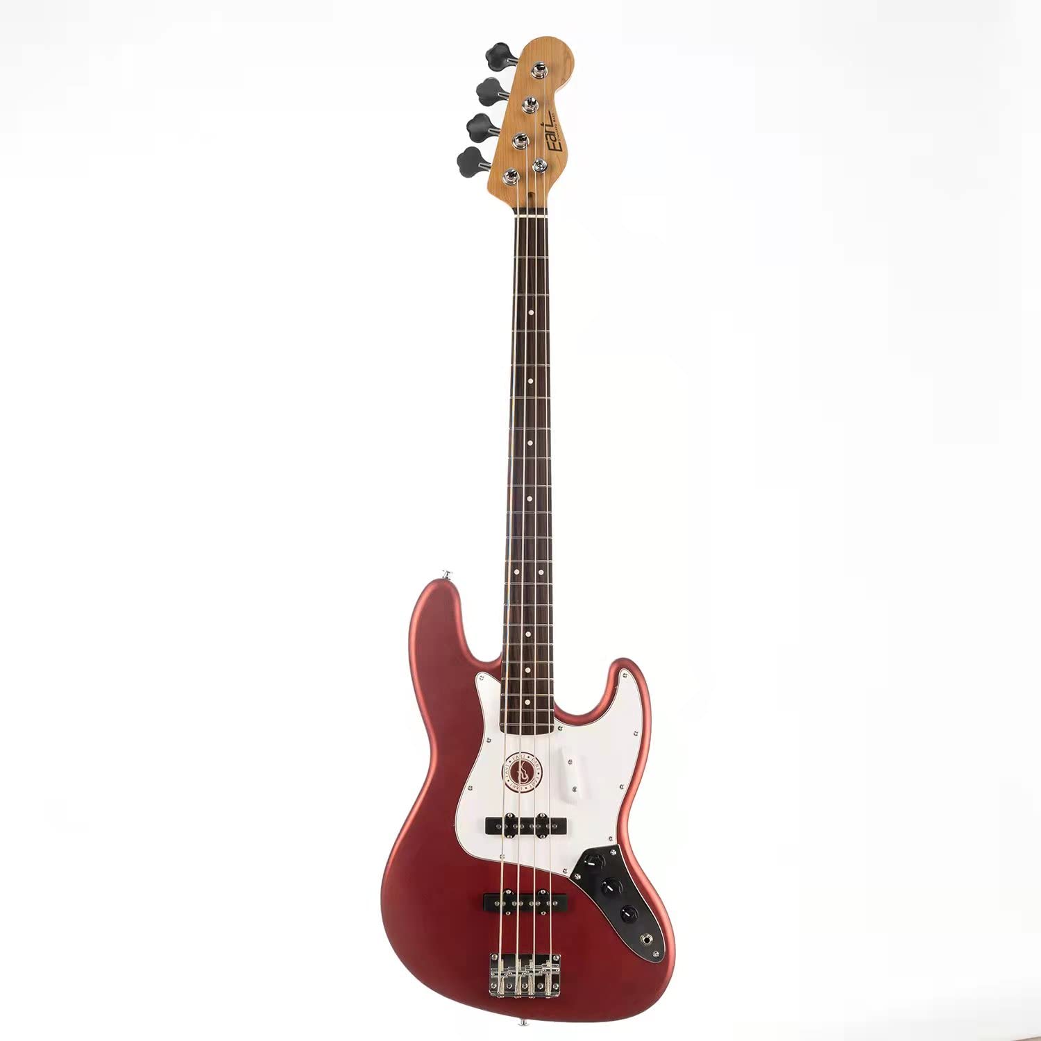 EART Guitarras B100 Asado Cuello de arce Palisandro Diapasón Cuerpo de caoba Trastes Acero Inoxidable Estilo Jazz Estándar 4 Cuerdas Jugador Bajo Eléctrico
