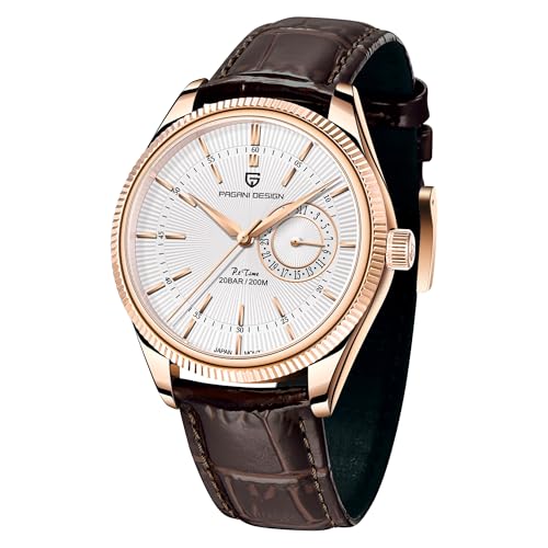 Image of Pagani Design Men's Watch 40 mm - Luxury Analogue Quartz Watch with Sapphire Glass, 200 m Waterproof, Japanese Movement & Date Display - Stainless Steel & Leather Business Watch for Men