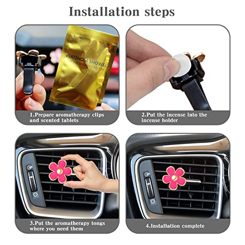 Car Air Fresheners Vent Clips: Car Decorations, Flower Air Freshener Car Clips, Scented Ceramic Aroma Diffuser Stone Essential Oil Diffuser Clips, Car Fresheners, Flower Vent Clips 6 Pack #TOP3