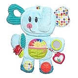 playskool - elefante lanzador de bolas con música color azul Lavable a máquina Playskool Heroes- Fold \'n Go Busy Elephant, Color Azul (Hasbro B2263)