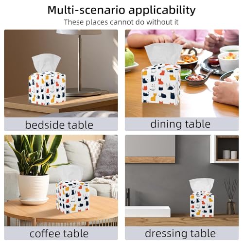 Boîte à mouchoirs en cuir rectangulaire : lot de 2 distributeurs de table - 7