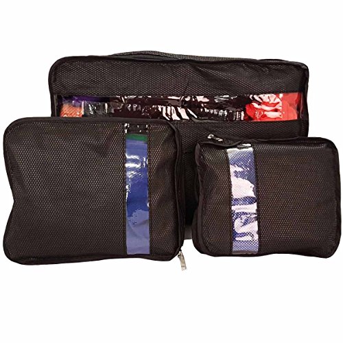 Express trading Pack Ayuda, para maletín, para Ropa y Otros artículos, con Cremallera, más Orden, 3 Unidades, Color Negro