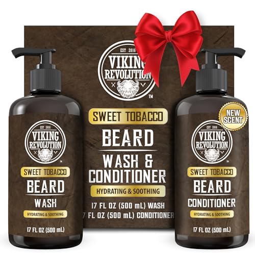 Viking Revolution Beard Wash and Beard Conditioner for Men with A...