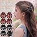 RC ROCHE ORNAMENT 12 Pcs Womens Octopus Claws Jaw Pumpkin Hair Clips Interlocking Teeth Strong Hold No Slip Grip French Clutcher Clamp Classic Beauty Fashion Accessory, Small Clear Brown and Black