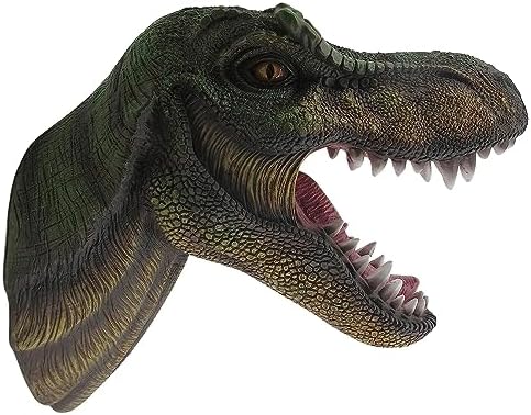 G&H Decor Massive T-Rex 36cm Head Sculpture  Hand Painted Animal Bust with Realistic Detail  Easy Hang 3D Dinosaur Wall Art - Faux Taxidermy Jurassic Dinosaurs T Rex Wall Decor Tyrannosaurus