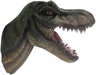 G&H Decor Massive T-Rex 36cm Head Sculpture  Hand Painted Animal Bust with Realistic Detail  Easy Hang 3D Dinosaur Wall Art - Faux Taxidermy Jurassic Dinosaurs T Rex Wall Decor Tyrannosaurus