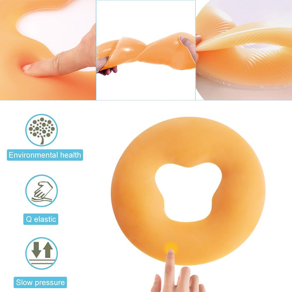 OULIGET Almohada de masaje facial de silicona, reposacabezas relajante para spa, cuidado de la piel, soporte para la cabeza de viaje, color amarillo