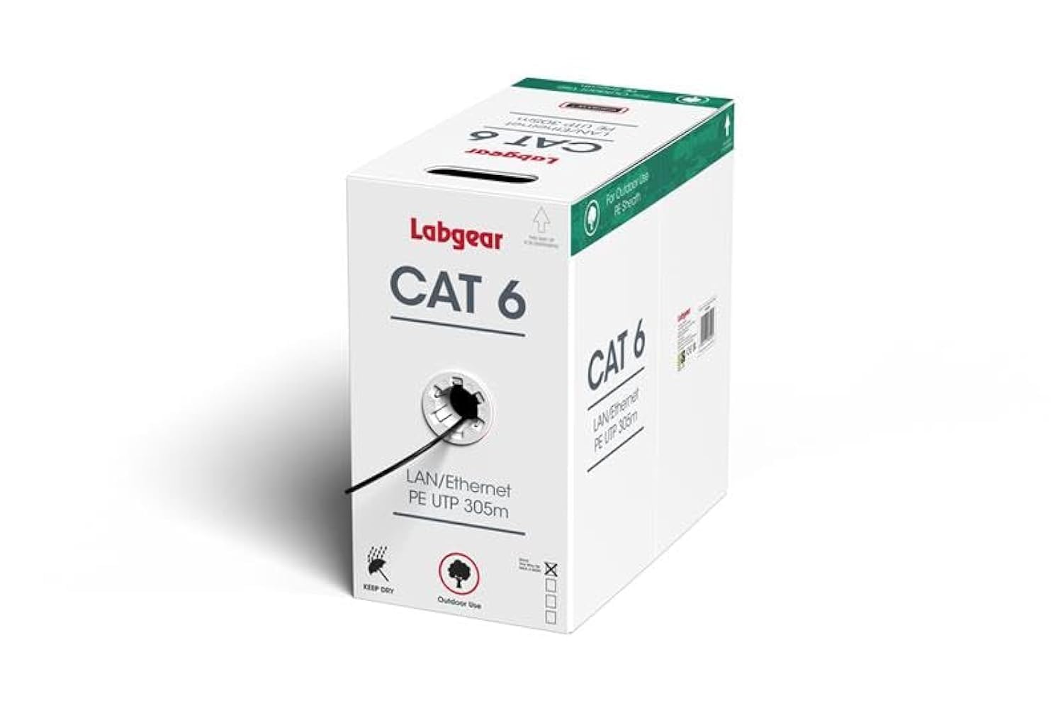 Labgear Cavo esterno UTP in rame nudo solido CAT6 23AWG 4 coppie intrecciate 305 m