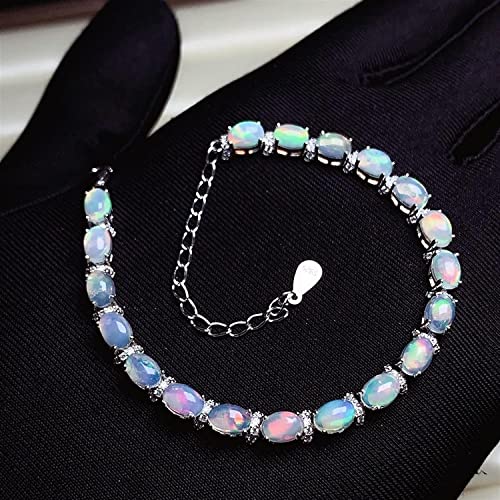 Pulsera de ópalo para diario y eventos especiales con fina plata de ley para mujer 3