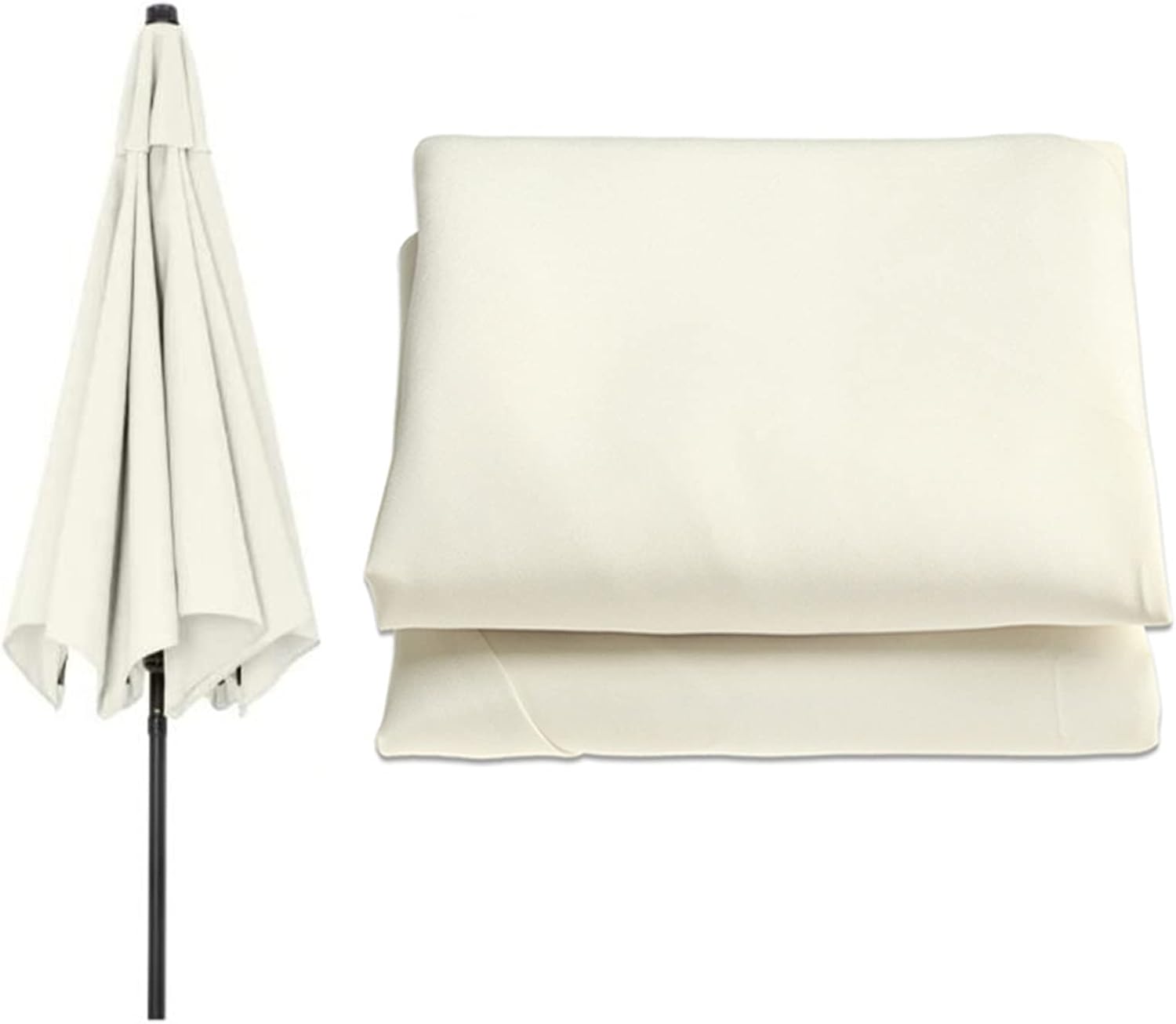 3M Toldo De Recambio para Sombrilla, Tela De Recambio para Sombrilla De 6 Varillas, para Sombrilla De Patio, Toldo De Recambio para Sombrilla De Mesa, 5 Colores(Size:3M - 6Ribs,Color:Blanco)